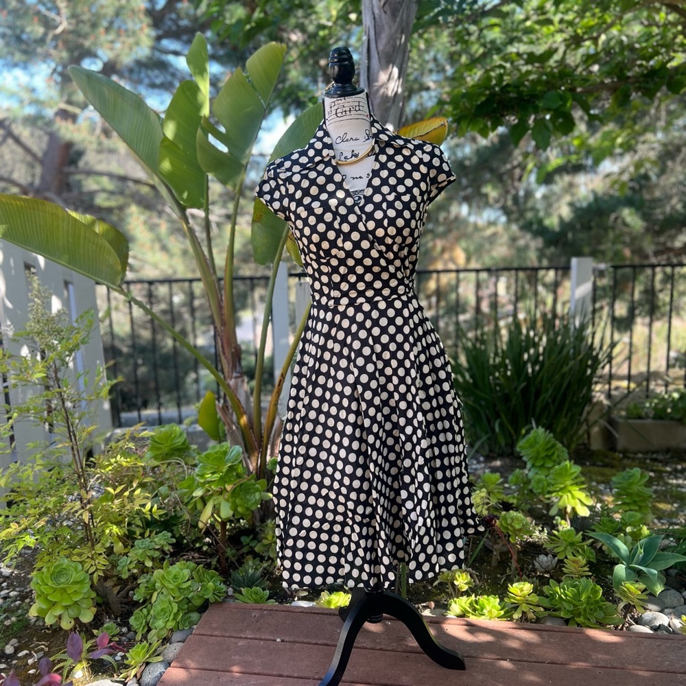 DONNA RICCO POLKA DOTS DRESS